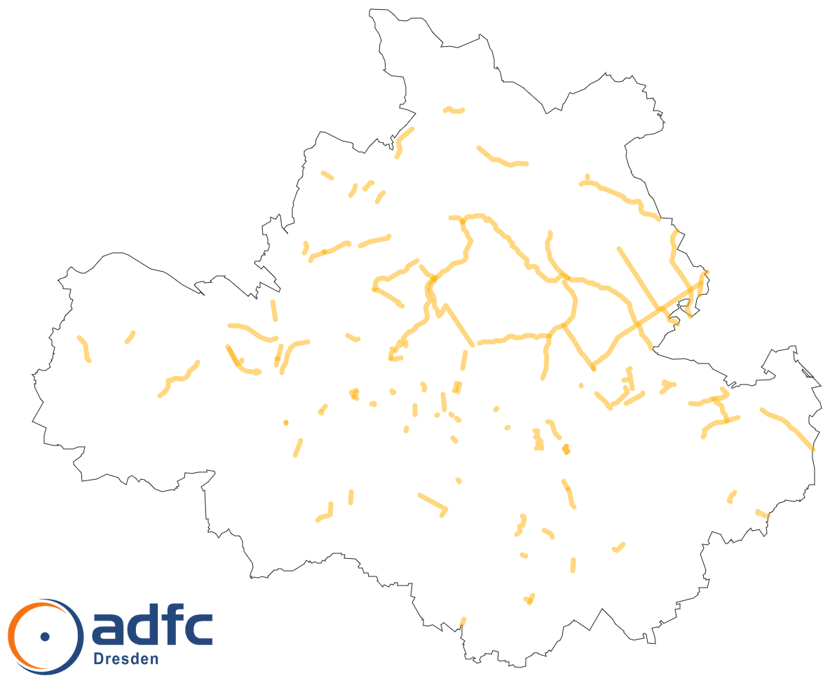 ADFC Vorschläge Wegewidmung Karte Januar 2021 © OpenStreetMap und ADFC Dresden